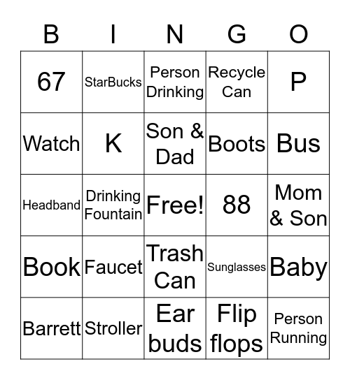 Airport Bingo Card