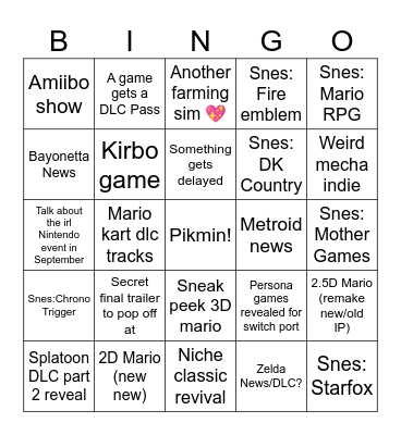 6/20/23 Direct Bingo Card