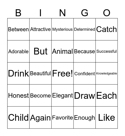 How many do you know? Bingo Card