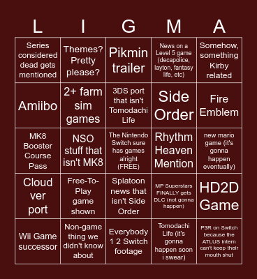 Toastie's Summer Direct Bingo Card