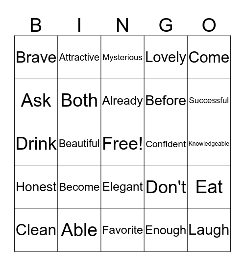 How many do you know? Bingo Card