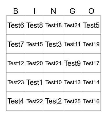 Echelon - Test Bingo Card