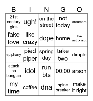 @dawndream17 Bingo Card