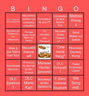 Nintendo Direct 21/06 Bingo Card