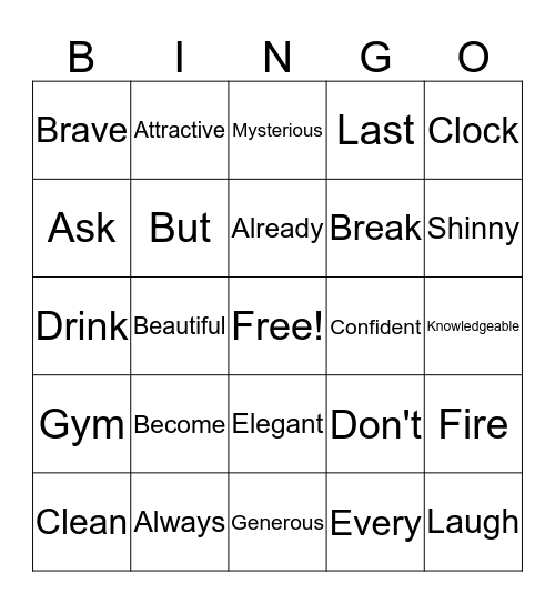 How many do you know? Bingo Card