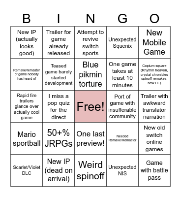Direct Bingo Card