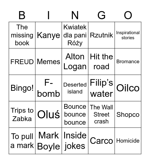 The best group ever <3 Bingo Card