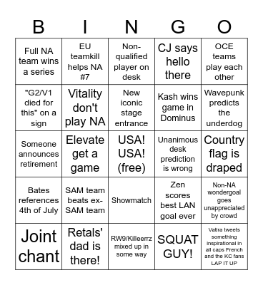 Boston Spring Major Bingo #RLCS Bingo Card