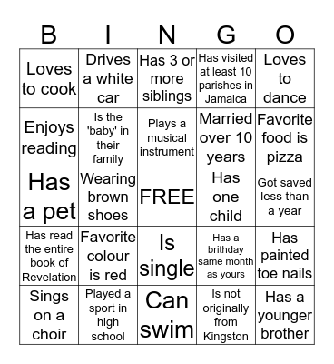 PDM - Let's get to know you! Bingo Card