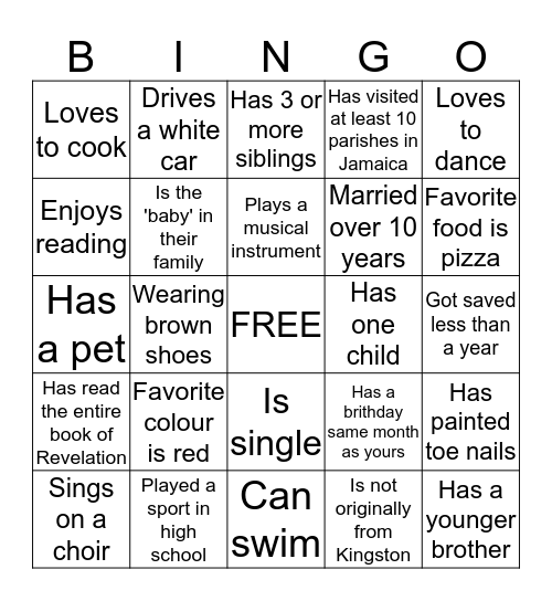 PDM - Let's get to know you! Bingo Card