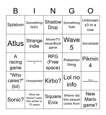 Direct Bingo Card