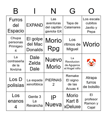 Nintendo Directos Bingo Card