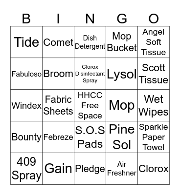Tracy's House Hold Cleaning Club Bingo Card