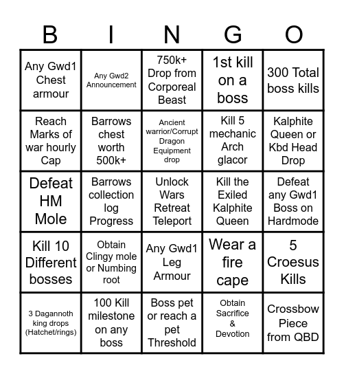 Pvm Bingo Card