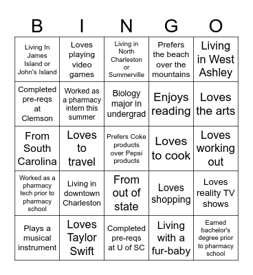 Class of 2028 BINGO! Bingo Card