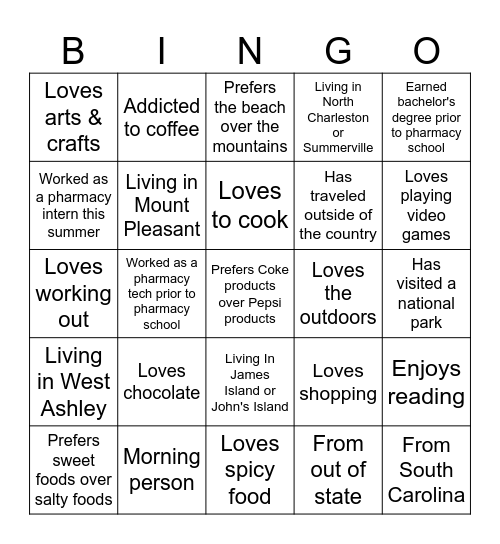 Class of 2029 BINGO! Bingo Card