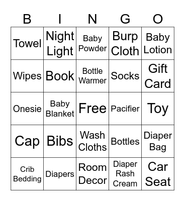 BABY SHOWER Bingo Card