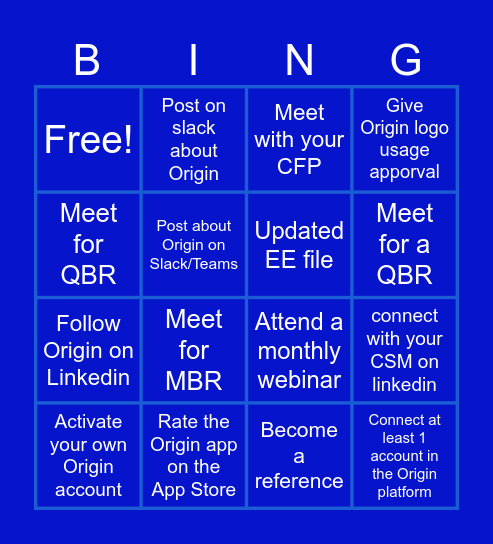 O Bingo Card