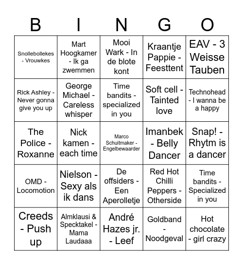 Zwollstars Swingo Bingo 2023 Bingo Card