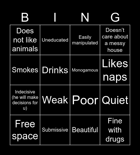 Are You Acreles’ Type Bingo Card