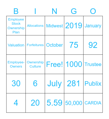 Lochmueller Group ESOP Bingo Card