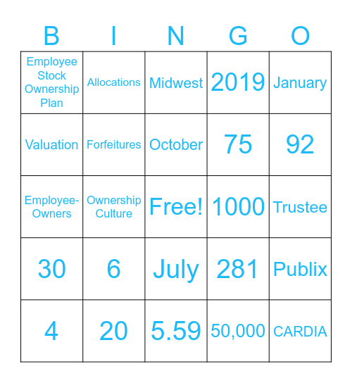 Lochmueller Group ESOP Bingo Card