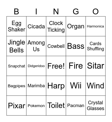 Sound Bingo! Bingo Card