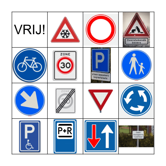 verkeersborden Bingo Card