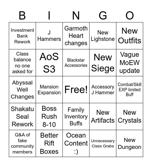 Hidel Ball 2023 Bingo Card