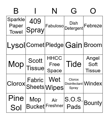 Tracy's House Hold Cleaning Club  Bingo Card