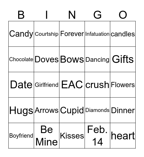 EAC Valentine Bingo Card