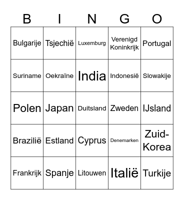 Landenbingo Card