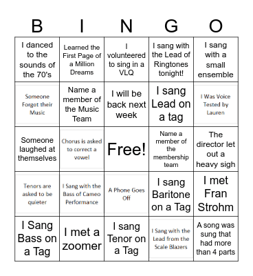 VVC Bingo Card
