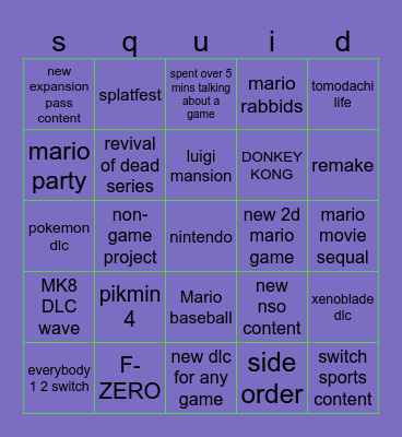 no pun intendo Bingo Card