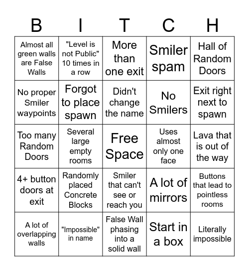 PM 6:06 Custom Levels Bingo Sheet Bingo Card