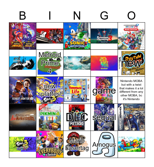 Nintendo Direct 21.06.2023 prediction Bingo Card