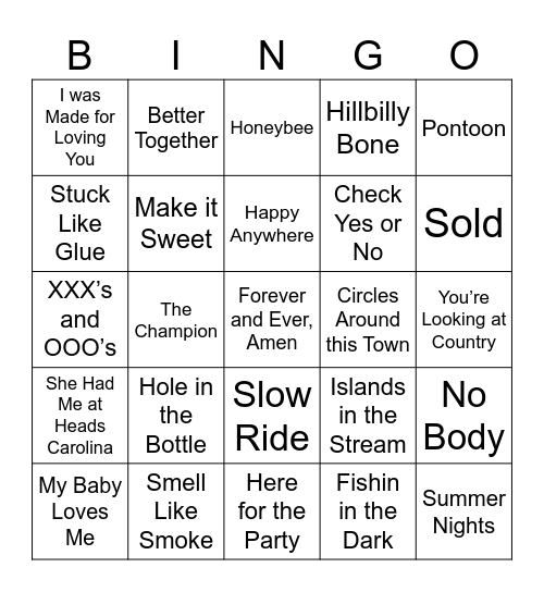 SINGO Bingo Card