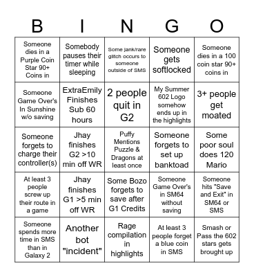 602 Bingo Card