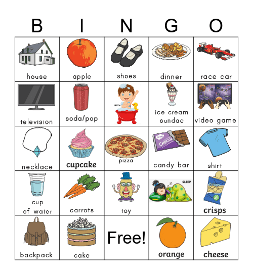 Wants and Needs Bingo Card