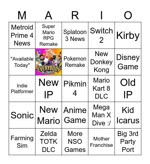 Jack's Nintendo Direct Bingo Board Bingo Card