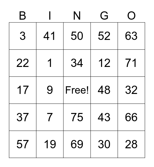 Getting to know you Bingo Card