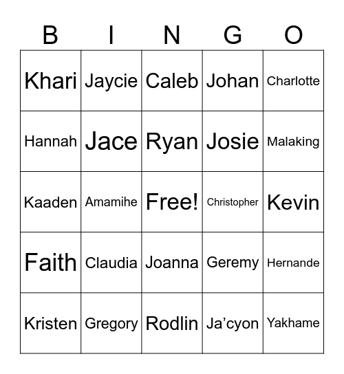 Third Grade Rocks! Bingo Card