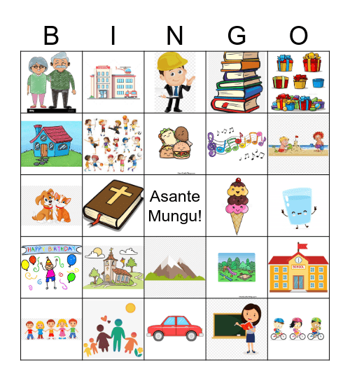 Asante Mungu Bingo Card