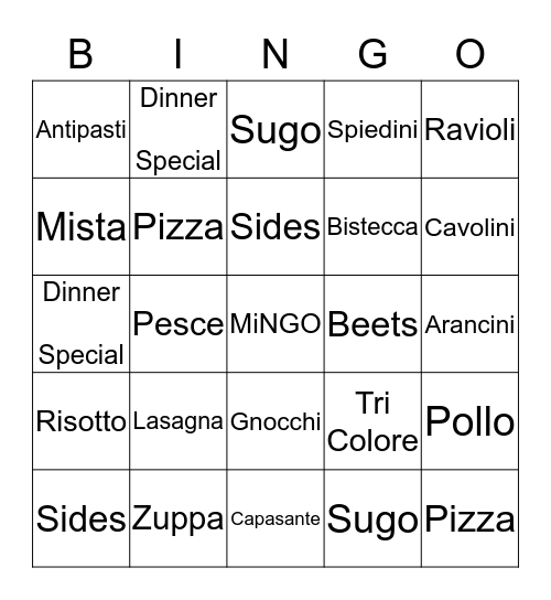 MiNGO BiNGO Card