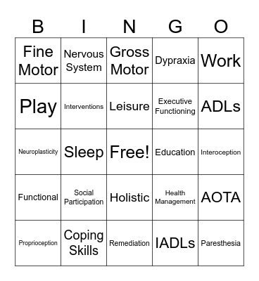 OT BINGO Card