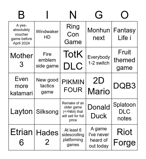 Direct Bingo Card