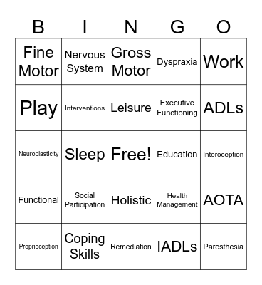 OT BINGO Card