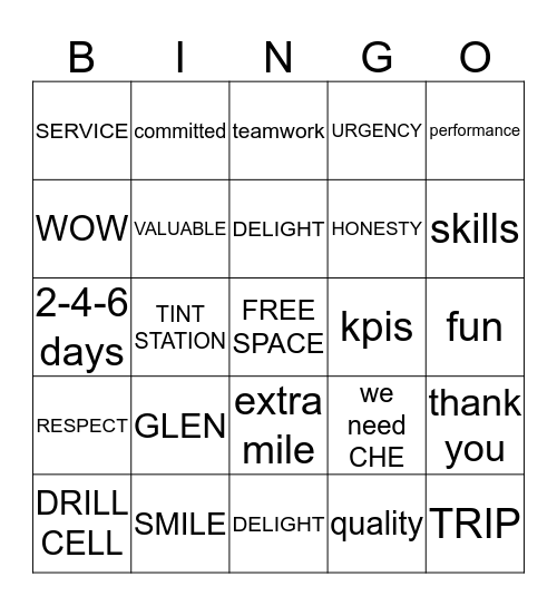 PRE-SPRING FLING Bingo Card