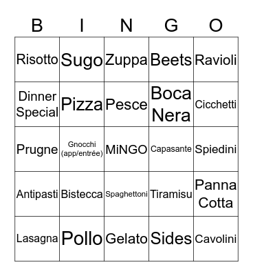 MiNGO BiNGO Card