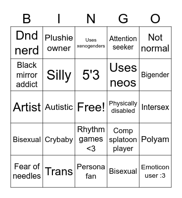Prism / Madelines Bingo Card
